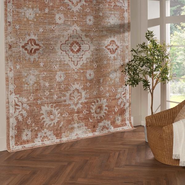 nourison Astra Machine Washable Copper Indoor only Persian Rug ASW19