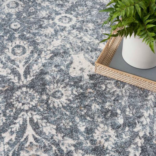 Nourison Astra Machine Washable Dark Blue Indoor Only Persian Rug ASW16