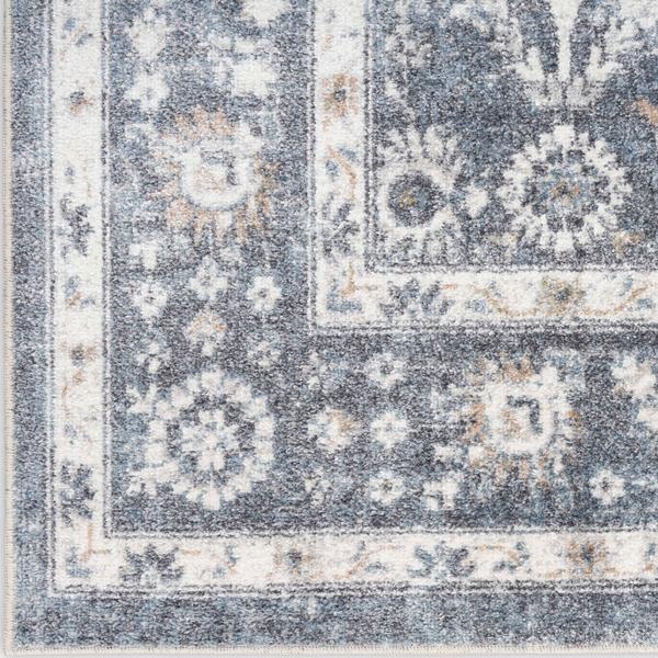 nourison Astra Machine Washable Dark Blue Indoor only Persian Rug ASW16