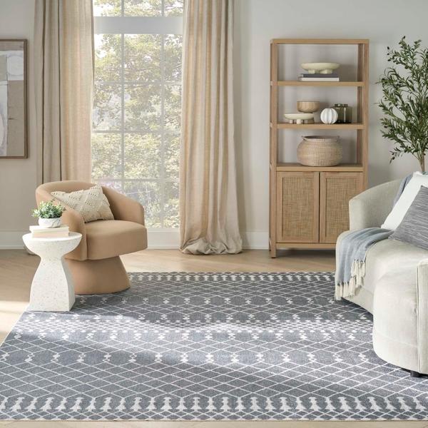 Nourison Astra Machine Washable Denim Indoor Only Moroccan Rug ASW10
