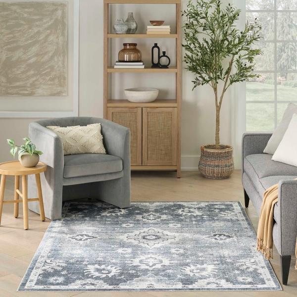 Nourison Astra Machine Washable Denim Indoor Only Persian Rug ASW19
