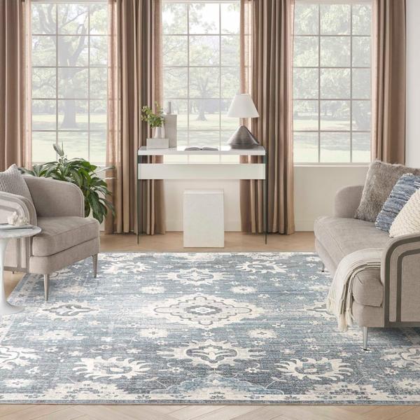 nourison Astra Machine Washable Denim Indoor only Persian Rug ASW19