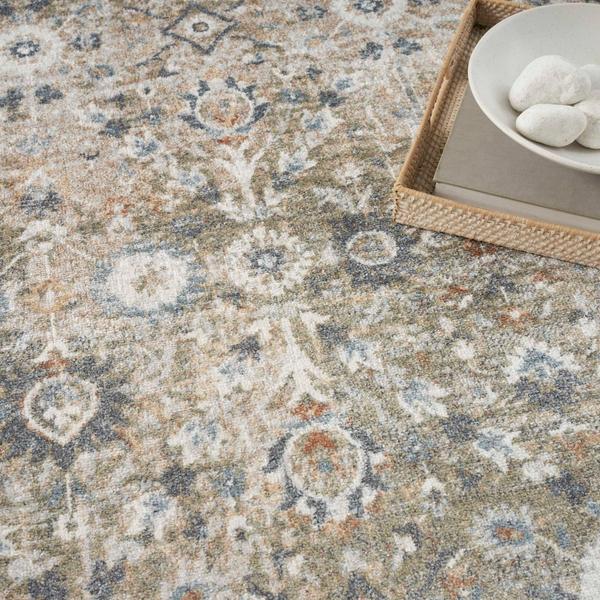 Nourison Astra Machine Washable Gold Grey Indoor Only Persian Rug ASW16