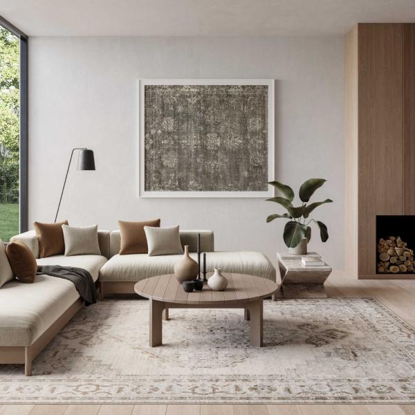 Nourison Astra Machine Washable Grey Indoor Only Persian Rug ASW11