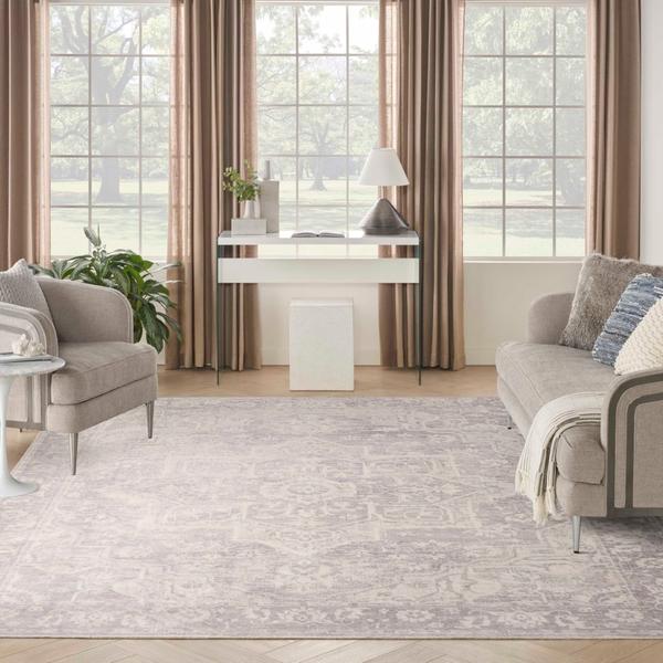 nourison Astra Machine Washable Grey Indoor only Persian Rug ASW12