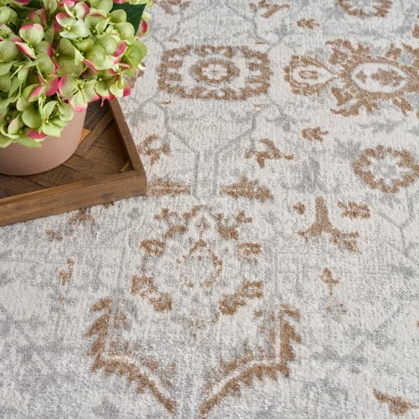 Nourison Astra Machine Washable Grey Indoor Only Persian Rug ASW20