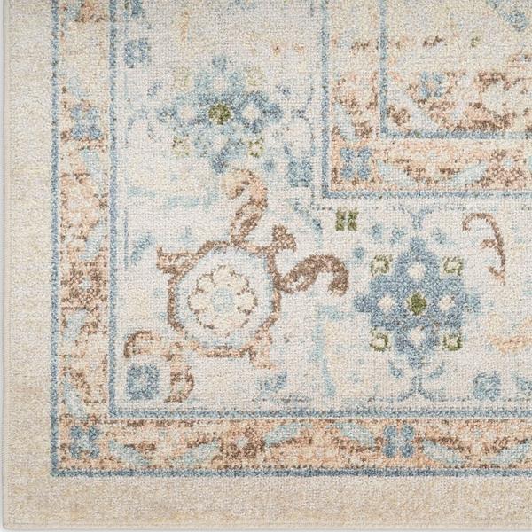 nourison Astra Machine Washable Ivory Blue Indoor only Persian Rug ASW13 Home