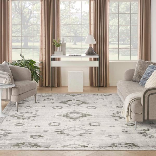 nourison Astra Machine Washable Ivory Indoor only Persian Rug ASW19