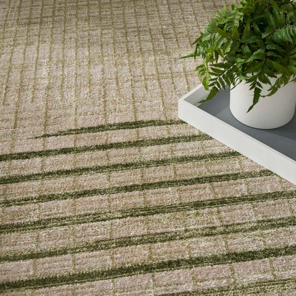 Nourison Astra Machine Washable Ivory Olive Indoor Only Geometric Rug ASW03