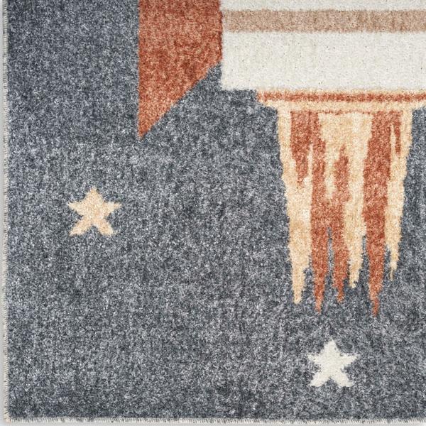 nourison Astra Machine Washable Kids Rocket Blue Rug ASW06 Home