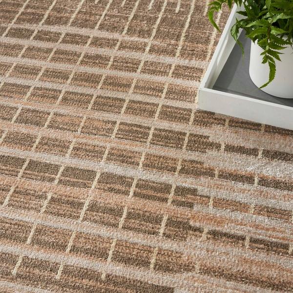 Nourison Astra Machine Washable Latte Indoor Only Geometric Rug ASW03