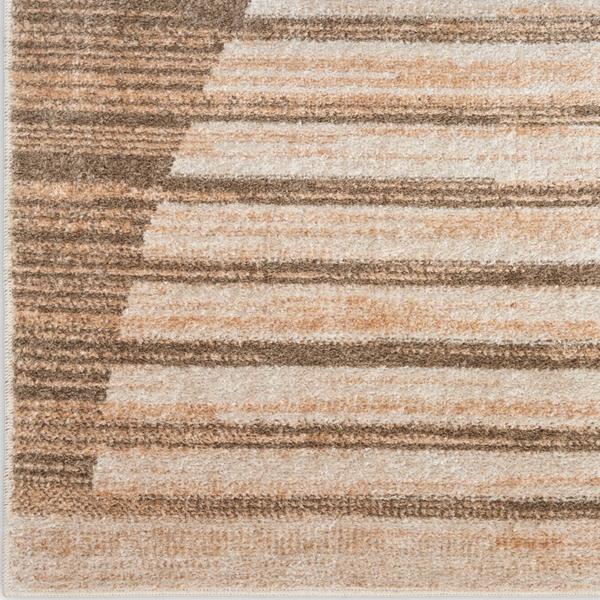 nourison Astra Machine Washable Latte Indoor only Geometric Rug ASW03