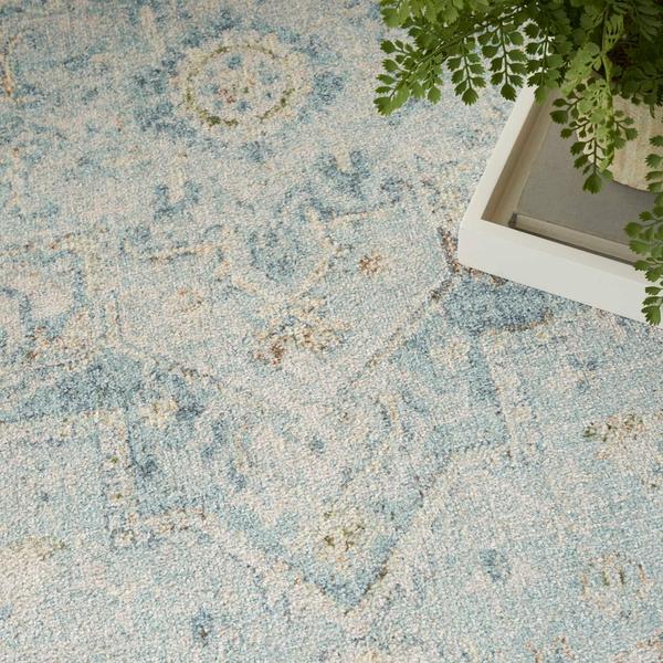 Nourison Astra Machine Washable Light Blue Indoor Only Persian Rug ASW12 Home