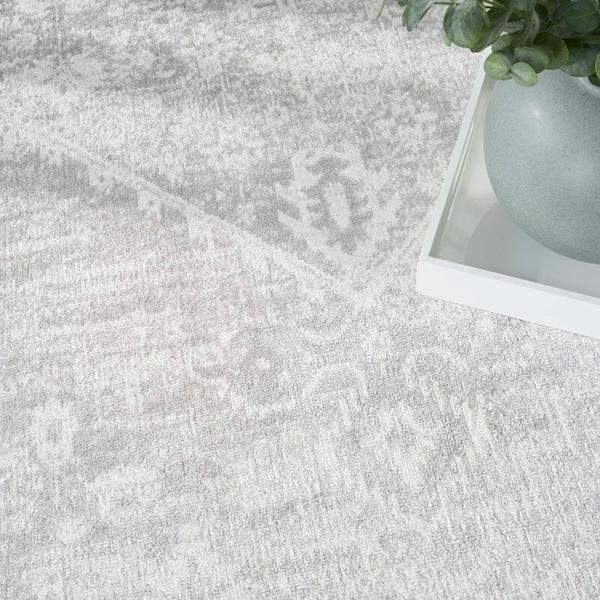 Nourison Astra Machine Washable Light Grey Indoor Only Persian Rug ASW11