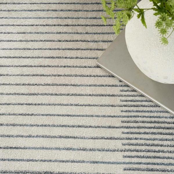 Nourison Astra Machine Washable Mid-Century Modern Grey/Blue Rug ASW05 Home