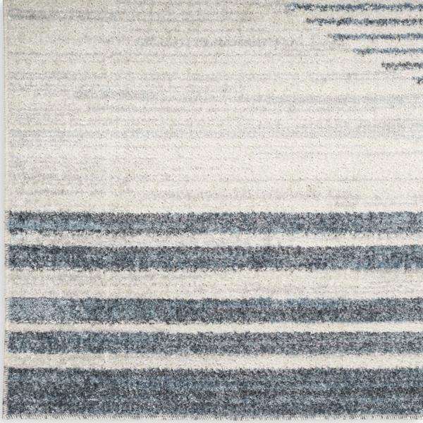nourison Astra Machine Washable Mid-Century Modern Grey/Blue Rug ASW05 Home