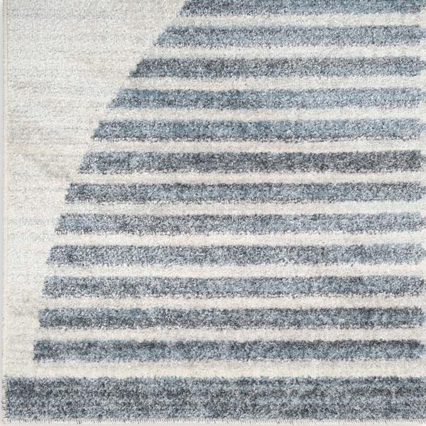 nourison Astra Machine Washable Mid-Century Modern Grey/Blue Rug ASW03 Home