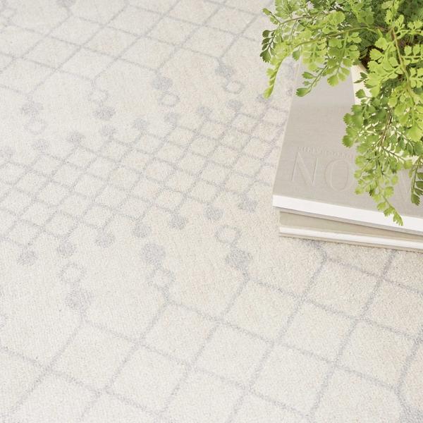 Nourison Astra Machine Washable Moroccan Boho Trellis Ivory Rug ASW10 Home