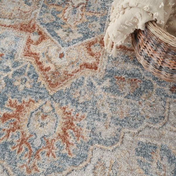 Nourison Astra Machine Washable Persian Floral Blue/Multicolored Rug ASW12 Home