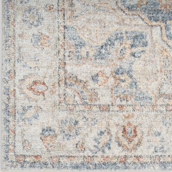 nourison Astra Machine Washable Persian Floral Blue/Multicolored Rug ASW12 Home