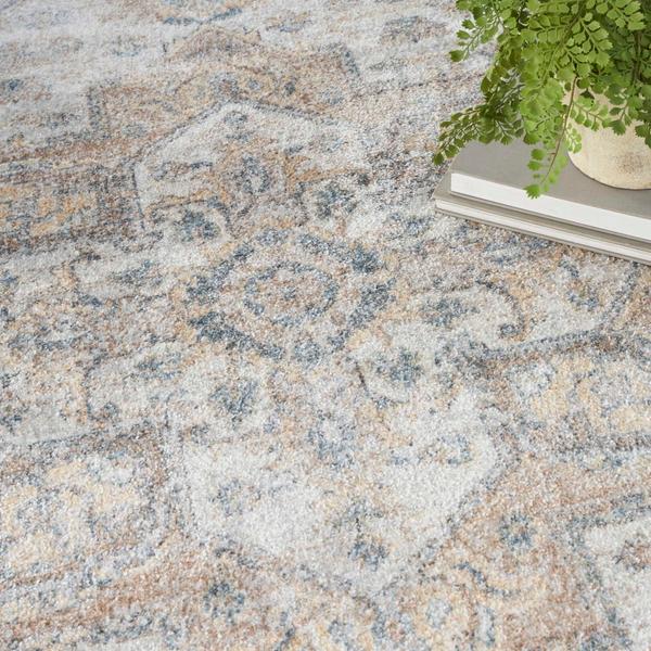 Nourison Astra Machine Washable Persian Floral Grey/Beige Rug ASW12 Home