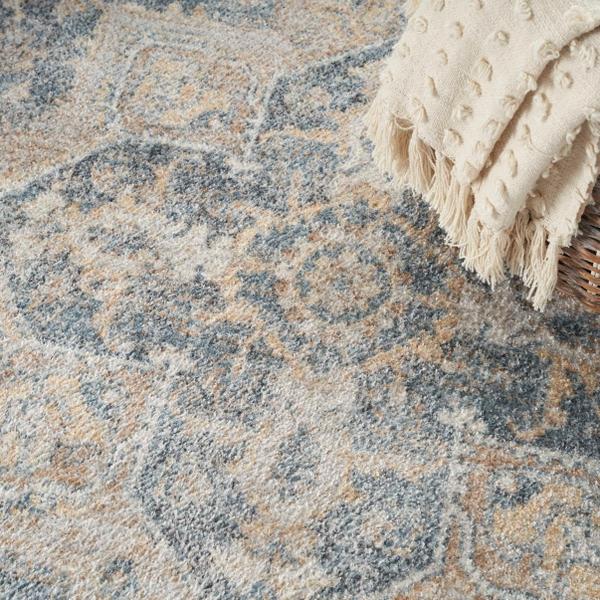 Nourison Astra Machine Washable Persian Floral Grey/Blue Rug ASW12 Home
