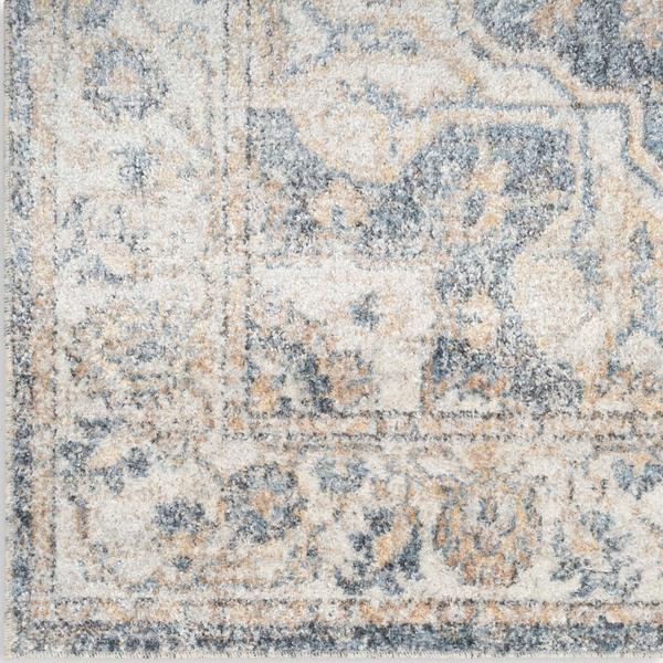 nourison Astra Machine Washable Persian Floral Grey/Blue Rug ASW12 Home