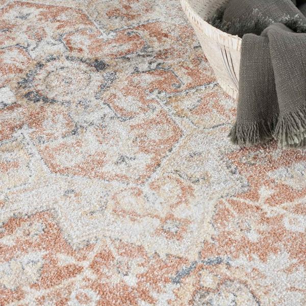 Nourison Astra Machine Washable Persian Floral Orange/Multicolored Rug ASW12 Home