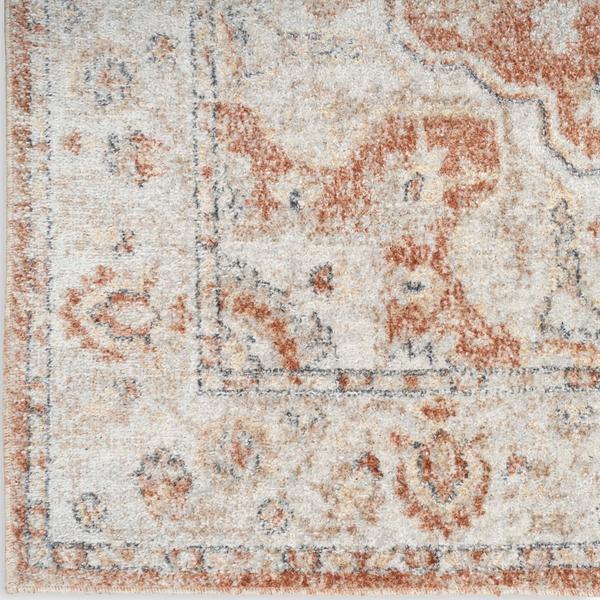 nourison Astra Machine Washable Persian Floral Orange/Multicolored Rug ASW12 Home