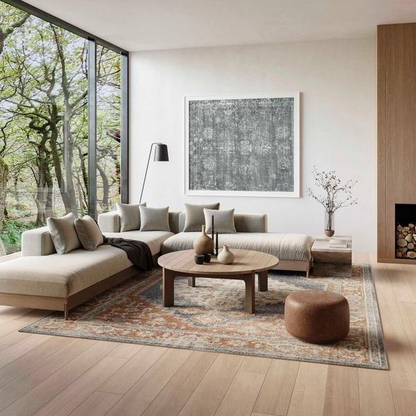 nourison Astra Machine Washable Persian Medallion Blue/Multicolored Rug ASW11 Home