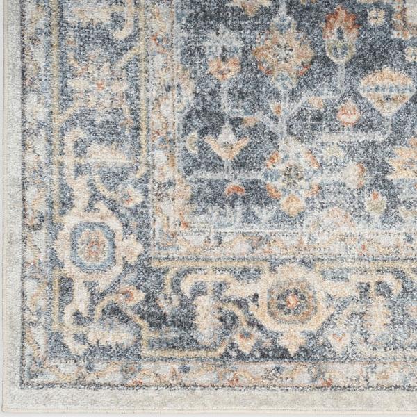 Nourison Astra Machine Washable Persian Medallion Grey/Orange Rug ASW11 Home