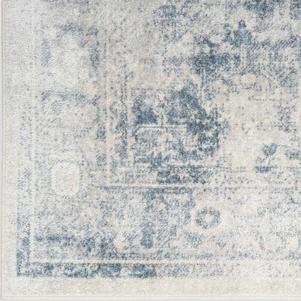 nourison Astra Machine Washable Persian Medallion Ivory/Blue Rug ASW11 Home