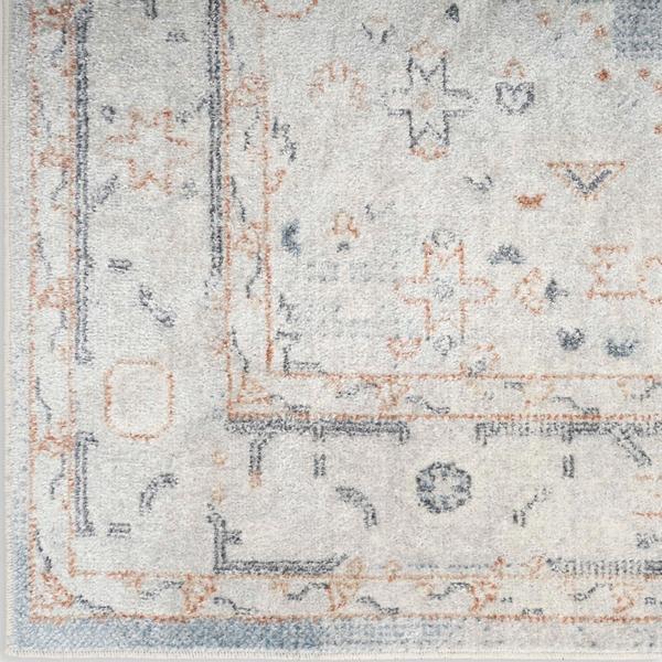 Nourison Astra Machine Washable Persian Medallion Light Blue Rug ASW11 Home