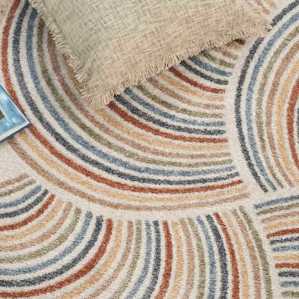 Nourison Astra Machine Washable Retro Rainbow Rug ASW08 Home
