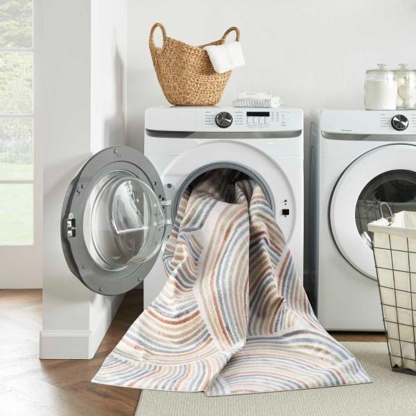 Nourison Astra Machine Washable Retro Rainbow Rug ASW08 Home