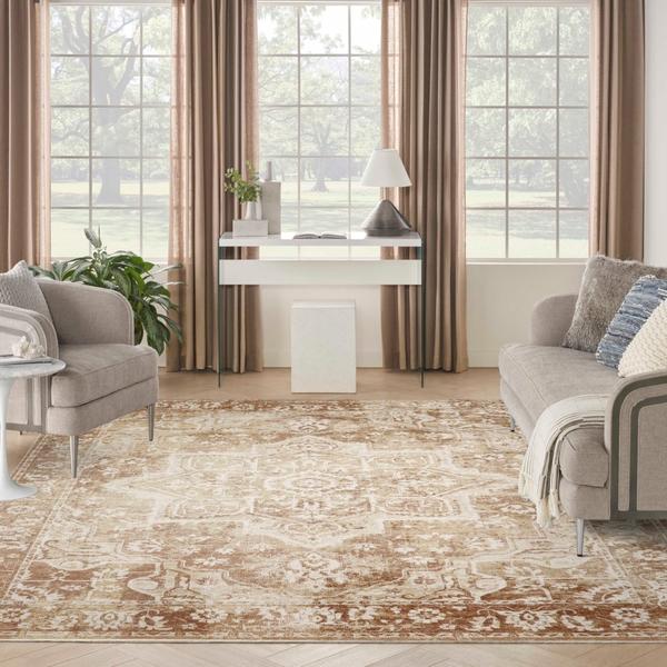 nourison Astra Machine Washable Rust Indoor only Persian Rug ASW12