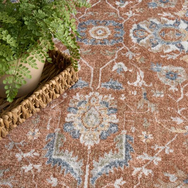 Nourison Astra Machine Washable Rust Ivory Indoor Only Persian Rug ASW20