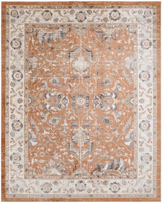 Nourison Astra Machine Washable Rust Ivory Indoor Only Persian Rug ASW20