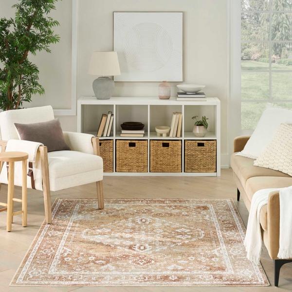 Nourison Astra Machine Washable Rust Multicolor Indoor Only Persian Rug ASW11