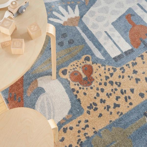 Nourison Astra Machine Washable Safari Kids Multicolored Rug ASW01 Home