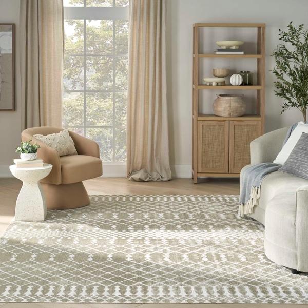 Nourison Astra Machine Washable Sage Indoor Only Moroccan Rug ASW10