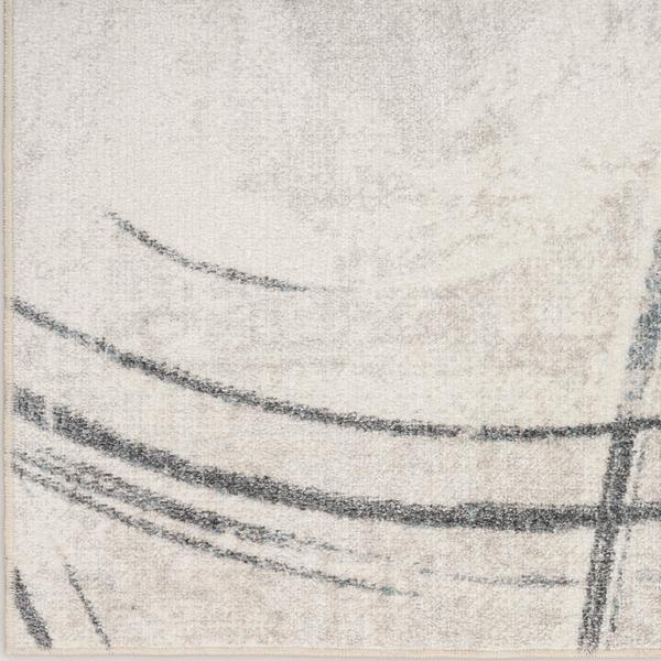 nourison Astra Machine Washable Silver Blue Indoor only Abstract Rug ASW14