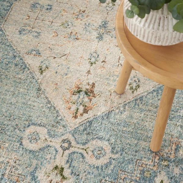 Nourison Astra Machine Washable Silver Blue Indoor Only Persian Rug ASW11 Home