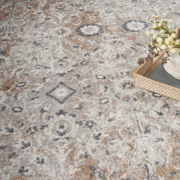 Nourison Astra Machine Washable Silver Taupe Indoor Only Persian Rug ASW16