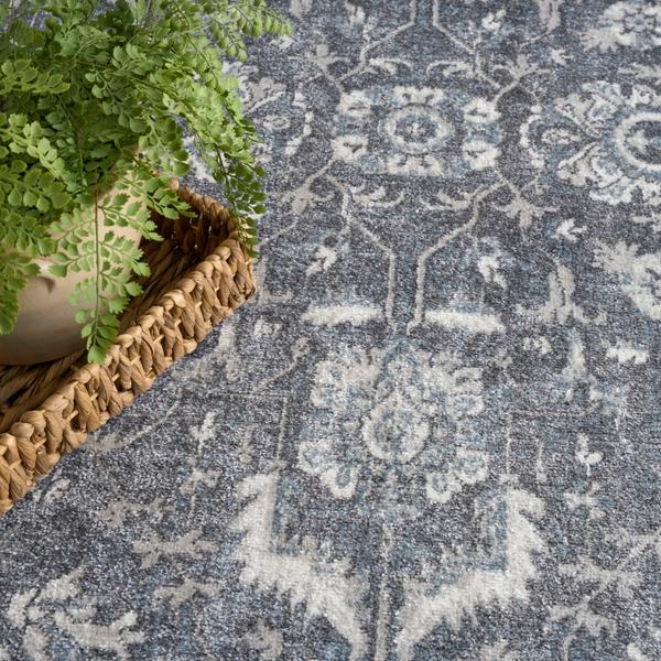 Nourison Astra Machine Washable Slate Indoor Only Persian Rug ASW20
