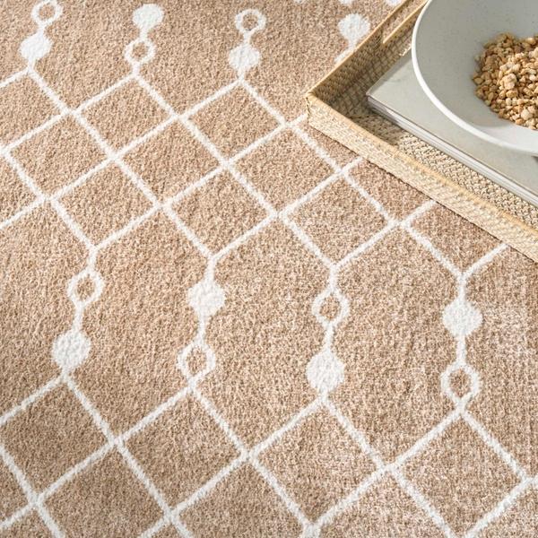 Nourison Astra Machine Washable Taupe Indoor Only Moroccan Rug ASW10