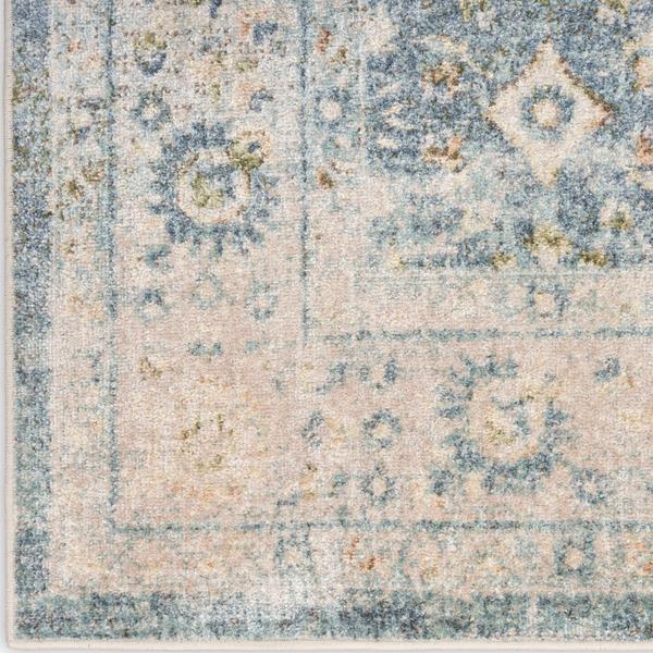 nourison Astra Machine Washable Teal Beige Indoor only Persian Rug ASW16