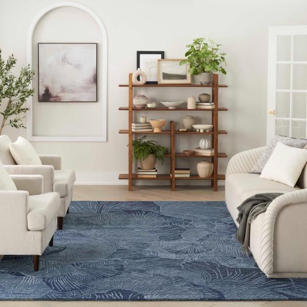 nourison Avra Blue Indoor only Floral Rug AVR01 Home