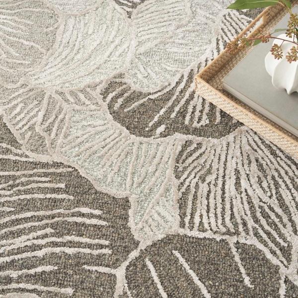 Nourison Avra Grey Indoor Only Floral Rug AVR01 Home