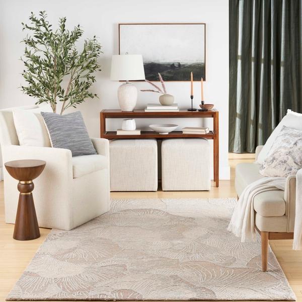 Nourison Avra Taupe Indoor Only Floral Rug AVR01 Home